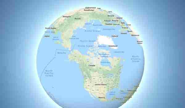 谷歌地图现在将地球描绘为一个地球仪